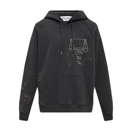 Études Embroidered hoodie Grå, Herre