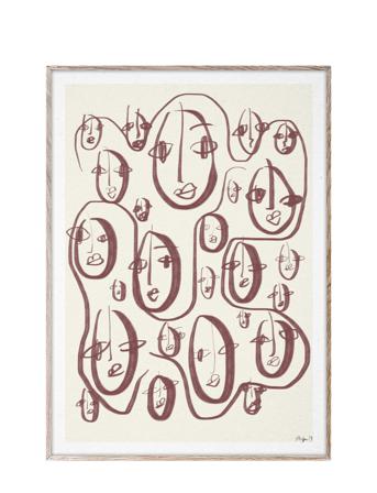 Random Faces - 50X70 Home Decoration Posters & Frames Posters Illustrations Multi/mønstret Paper Collective