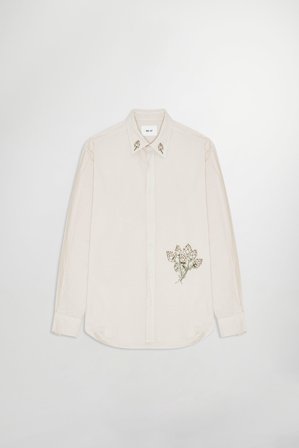 NN.07 SLOP Deon Hemd Herren Weiß Bio-Baumwolle