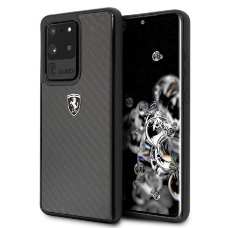 Ferrari Carbon Heritage-etui for Samsung Galaxy S20 Ultra - Svart