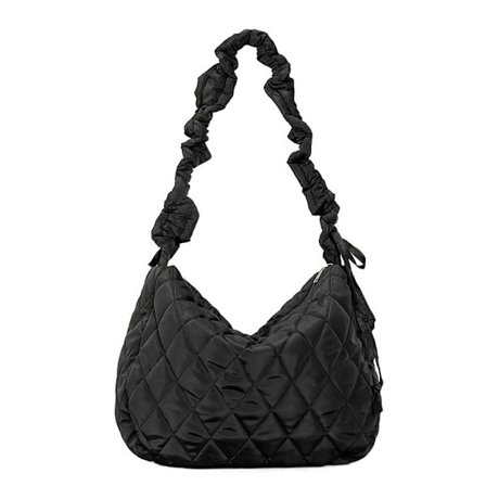 Vattert polstret Crossbody-veske Cloud Skuldervesker SVART