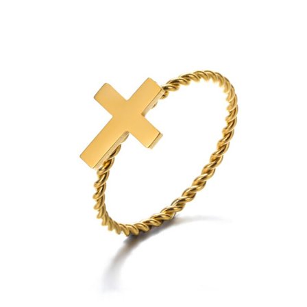 Enkelt rostfritt stål Retro Lady Butterfly Twisted Chain Rings Hjärta Kors Runt Enkelt Finger Smycken För Dam Tillbehör