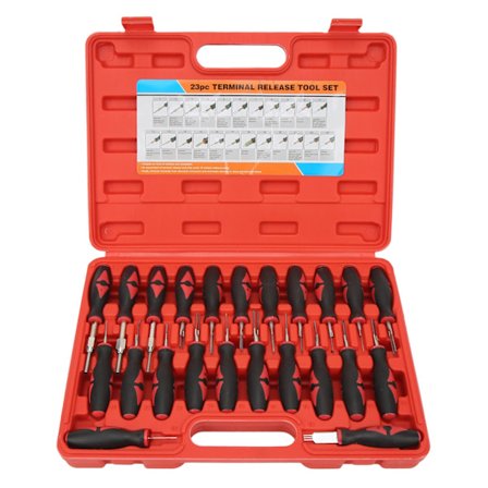 23PCS Terminal Release Tool Kit Kromfinish Rustbestandig Komfortgreb Bærbar Udskiftning til Benz