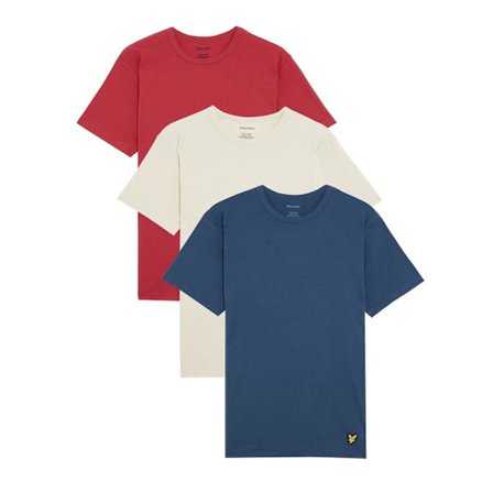 Lyle & Scott Unisex Basic T-shirt för vuxna (3-pack) S Marinblå/Ljus