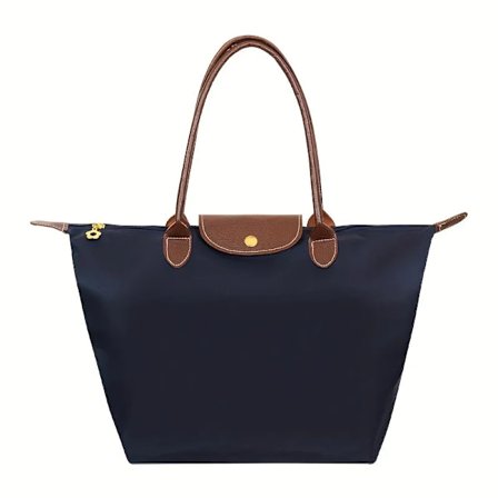 Vandtæt Nylon Dumpling Håndtaske Tasker Dame Tote Taske Dame Håndtaske med stor kapacitet til rejsetasker Foldbar Casual skuldertaske Marineblå Navy 