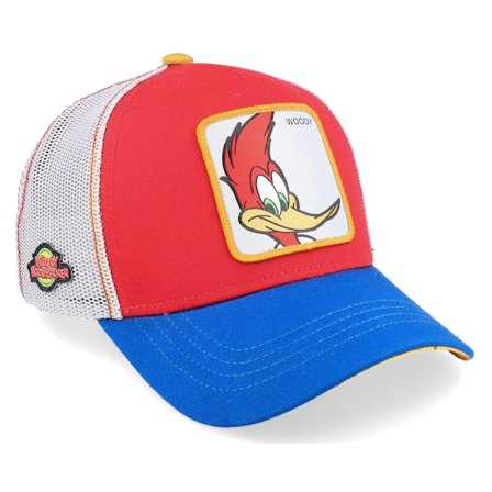 Capslab - Rød trucker Caps - Woody Woodpecker Red/Blue/Grey Trucker @ Hatstore