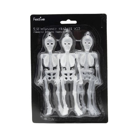 Hedlunds Självlysande skeletthänge Partytillbehör Vit 10P
