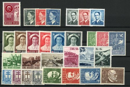 Belgien - Komplet årgang 1953 - Postfrisk