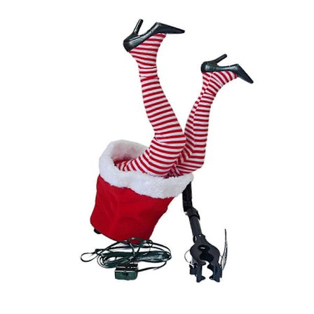 Joulupukin tonttujen jalat joulukuusen koristeeksi - Heiluvat tonttujen jalat joulukuusen latvaan, kranssikoriste, taivutettava pehmojalka puuhun, 