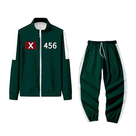 Squid Game Kostume, Squid Game Sportswear, Koreansk Folkespils Kostume Sæt til Fans, Cosplay og Temabegivenheder, 456 Voksen Squid Game Kostume - 