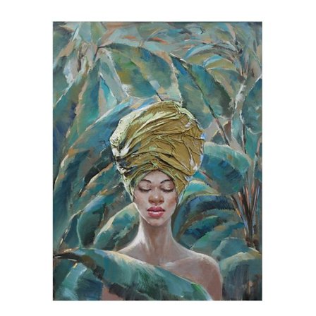 Dekorativt lærredsmaleri, 76x100cm, flerfarvet