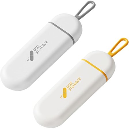 Fuktbestandig liten pilleboks-arrangør for reise og daglige behov 2-pakning BPA-fri enkel liten tablettboks bærbar