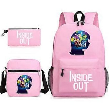 Inside Out 2 -koulukassit, -reppu, -kynäkotelo ja -olkalaukku, kolmiosainen setti _12