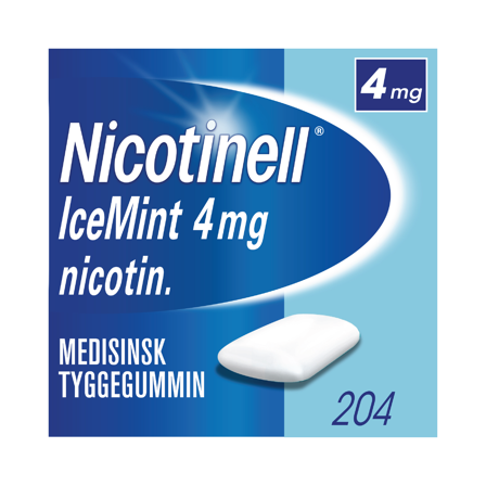 Nicotinell 4 mg tyggegummi, Icemint, 204 stk.