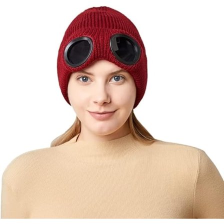 Aviator Solglasögon Stickad Mössa Kallsäker Varm Mössa