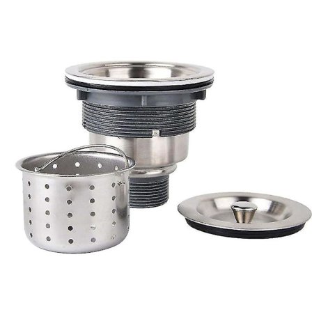 3-1/2-inch Kitchen Sink Strainer With Removable Deep Waste Basket/strainer Assembly/sealing Lid, Stainless Steel