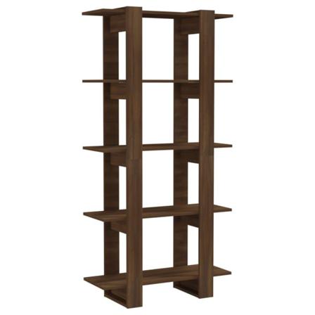 Vidaxl Bokhylla/rumsavdelare Brun Ek 80x30x160 Cm Konstruerat Tr Brun