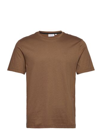 Smooth Cotton T-Shirt T-shirts Short-sleeved Brun Calvin Klein
