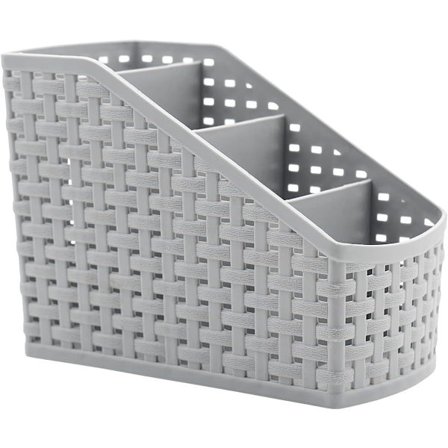 Förvaringskorg, förvaringslåda i plast, skrivbordsförvaringslåda, 4 fack