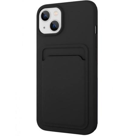 Iphone 13 Gummibelagd Stöttåligt Skal Med Kortfack Liquid Marinblå