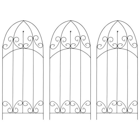 vidaXL Kasvituki 3 kpl musta 40x100 cm rauta Musta