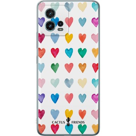 Kompatibelt Mobildeksel til Motorola Motorola Moto G72 Cactus and Friends - Watercolor Love Grid