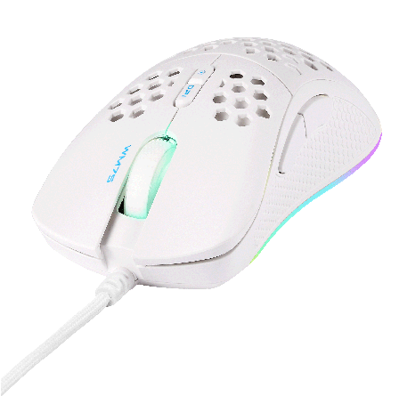 Deltaco WHITE LINE WM75 Lightweight gaming mouse, RGB, white