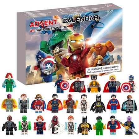 3. generations Avengers 24 Byggeklodser Jule Blind Box 24-dages Digital Nedtællingslegetøj Børnegave Julekalender