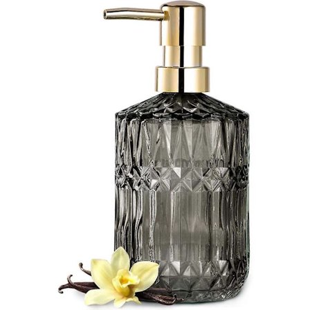 Klar Krystalglas Sæbedispenser med ABS Plastikpumpe (Grå)