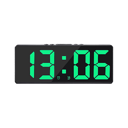 Stor Digital LED Display Alarmur med Snooze, Temperatur og Automatisk Lysstyrke