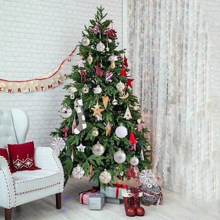 Pop Up Juletre Med Lys Julepynt Formet Hult Malt Julekule Gaveeske Sett Med Juletrær Dekorative Hengende (FMY)