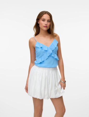 Vero Moda Vmamina Singlet Frill Top Wvn Exp - Blue - M