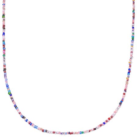Amalfi | Collar de cuentas de cristal multicolor rosa para hombres - Collares de cuentas