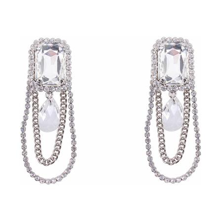 Alessandra Rich Earrings Faba2513 Grå, Dame Øreringe, Størrelse: ONE Size