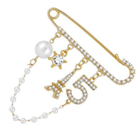 Vintage Krona Numero 5 -rintaneulat ja -korut, vintage-tyylinen keinotekoinen helmi strassikristalli -rintaneula naisille, strassikorut