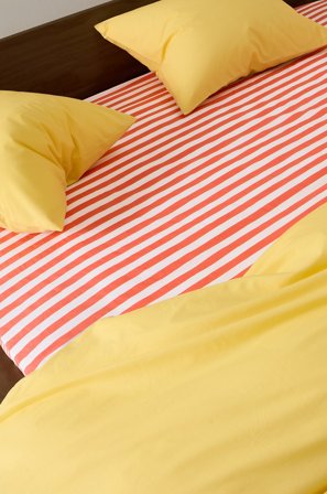 Jotex - Stretchlaken Korall/hvit - KAYO - Kjøp Dra-på-laken hos Jotex