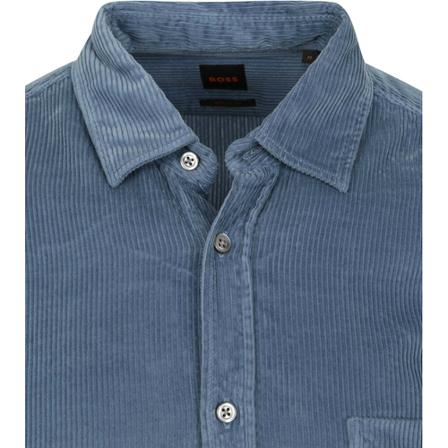 Hugo Boss Overhemd Corduroy Blauw , Blauw , Heren , Maat: M