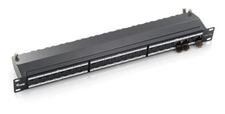 Equip CAT.6A PATCH PANEL 24-PORT 19 IN 1U BLK CABL