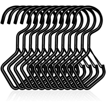12-pack S-krokar med spänne, 101 mm S-krok Kraftig metallkrok, multifunktionell krok, för kök, badrum, sovrum och kontor (svart)