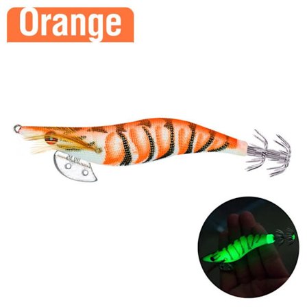 3 STK Trereker lokker blekksprutkrok 8CM/7.6GORANGE ORANGE