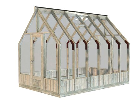Palmako Emilia Orangeri 8,7 m²/inv. 8,2 m², grå tryckimpregnerad, Växthus & orangerier