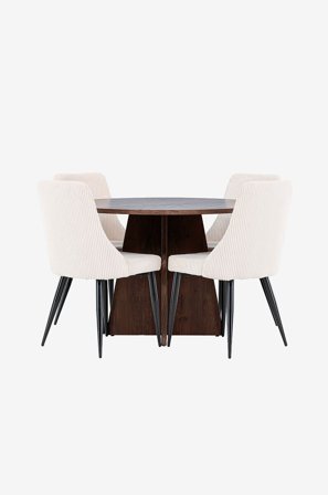Venture Home - Bootcut-ruokapöytä ja Leone-ruokapöytätuoli - Beige - Ruokailuryhmät - - Homeroom