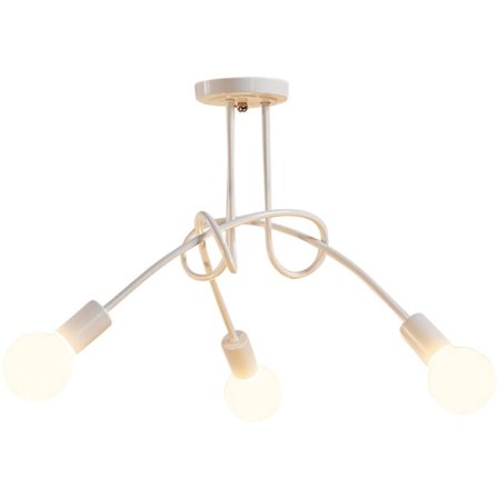 3 Ljus Taklampa Vit Industriell Vintage Pendellampa Vit Krona Armatur