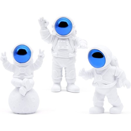 3 st rymdman statyer modell astronaut figur statyett tårtfigur figur astronaut figurin hartsastronaut skulptur astronaut planet