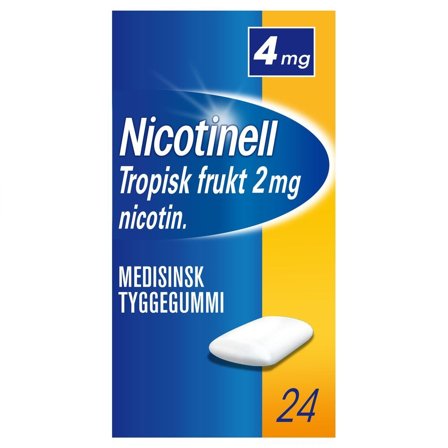 Nicotinell 4mg tyggegummi tropisk frukt 24 stk