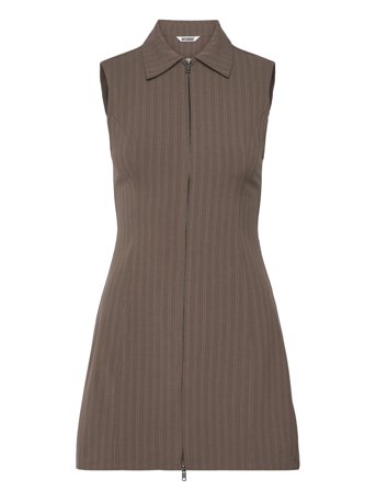 Weekday Zip Dress - Brown - 34
