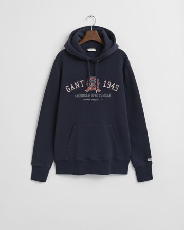 GANT Herren Crest Graphic Hoodie (S) Marineblau