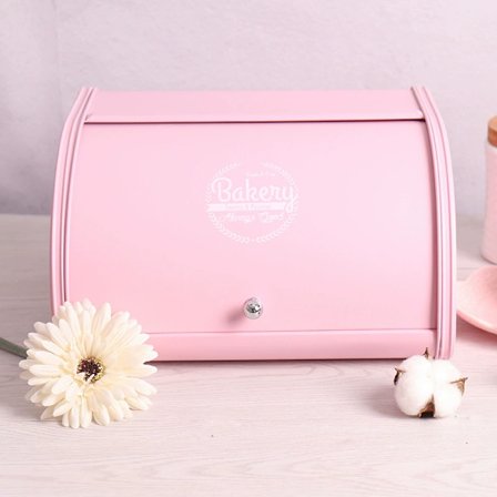 Brødboks i metall, kjøkkenoppbevaringsbeholder med rullelokk, kjøkkenredskapslagring - b-FA6-