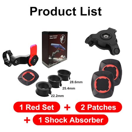 QUAD-LOCK Motorcykel Cykel Telefonhållare Ställ Cykel Telefonhållare Cykelhållare 360° Roterbar Navigationsstöd Säkerhetsfäste