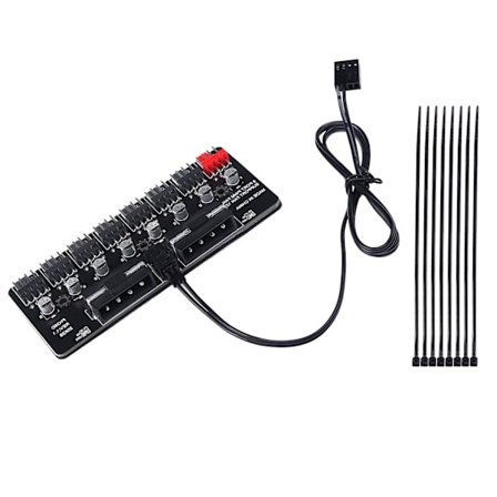Chassifläkt Hub CPU-kylning 3-Pin 4-Pin PWM PC Chassifläkt Hub 8-vägs 12V Fläktsplitter Hastighetsregulator med IDE Stor 4-Pin Strömport